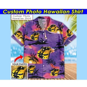Muscle Car Personalized Photo Hawaiian Shirt, Car Enthusiast Gifts, Custom Car, Classic Vintage Car, Modern Car, Hot Rod Owners (HAW15)