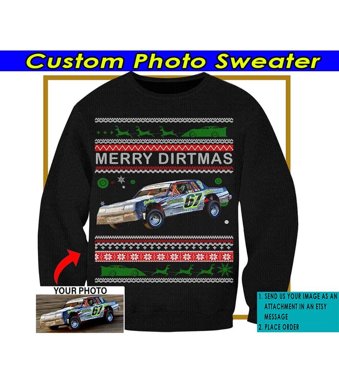 Street Stock Car Dirt Track Racing Personalized Sweater, Unique Gift