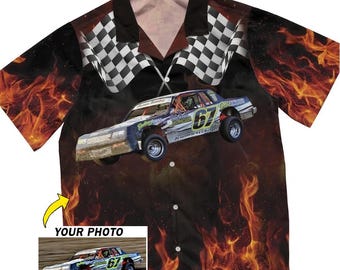 Street Stock Car Dirt Track Racing Personalized Photo Shirt, Unique Gift For Dirt Track Racers, Custom Dirt Track Racing (RACINGHAW1)