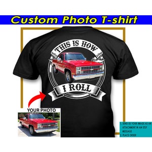 Lustiger Pick-up Quadratischer Körper Personalisiertes T-Shirt, klassischer Vintager alter Lieferwagen, einzigartige Geschenke für LKW-Jungs (auf der Rückseite) (BK354)