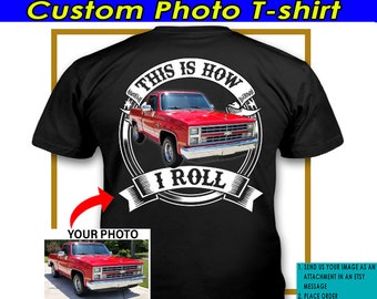 Camiseta personalizada con diseño de camioneta cuadrada, clásica y vintage, ideal como regalo para camioneros (en la espalda) (BK354)