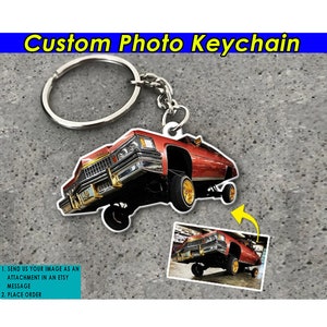 Lowrider Car Personalized Photo Keychains, Cool Gift For Car Guys, Custom Car, Muscle Car, Hot Rod, Modern Car, Vintage Car, Car Keyring