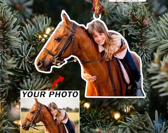 Horse Personalized Photo Ornament, Custom Horse Photo Xmas Tree Decor, Cute Gift For Horse Owners, Horse Lovers, Acrylic Ornaments