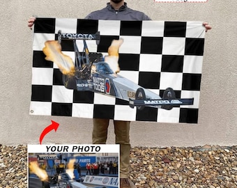 Top Alcohol Top Fuel Dragster Personalized Racing Flag, Custom Quick Rod Racing, Super Comp Drag Racing, Unique Gift For Dragster Racer