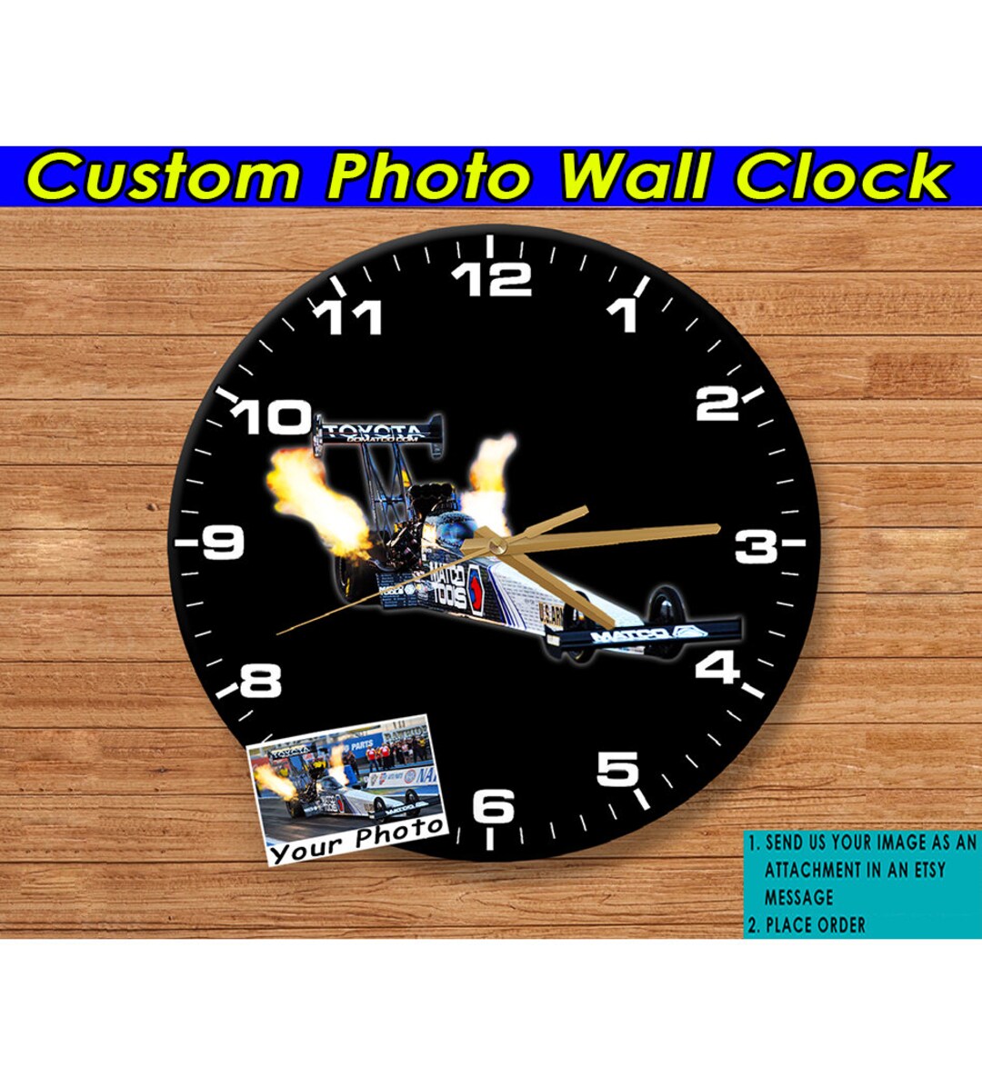 Dragster Drag Racing Personalized Wall Clock, Quick Rod Racing Car, Hot ...