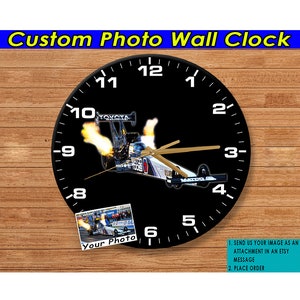 Dragster Drag Racing gepersonaliseerde wandklok, Quick Rod Racing Car, Hot Rod Racing, Drag Car, Drifting Car, Funny Car Racing (Wall Clock1)