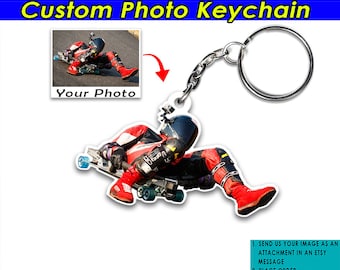 Street Luge Lovers Gifts Personalized Photo Keychains, Cool Gifts For Lugers, Street Luge Board, Skateboard Gift, Luge Sport Keyrings