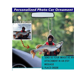 Gift For Fisherman Go Fishing Personalized Car Ornament, Unique Gifts For Fishing Grandpas, Father And Son Fishing Gifts