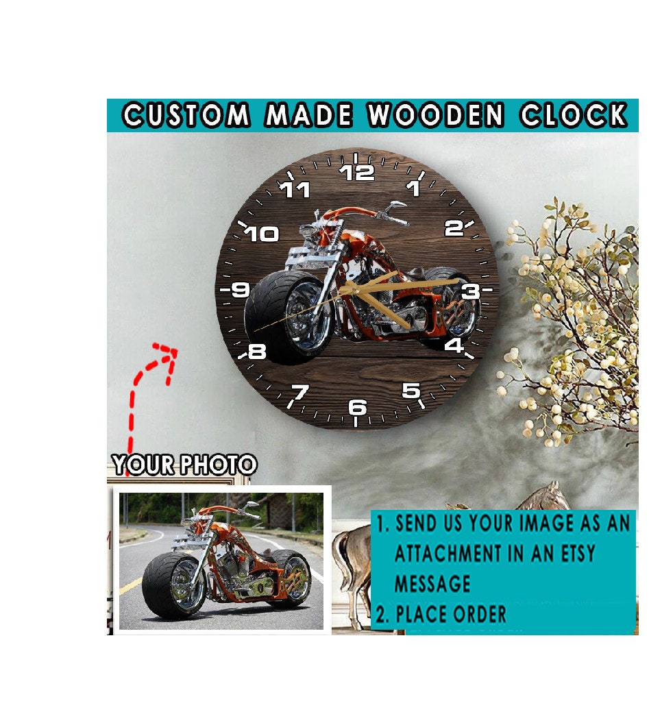 Cadeau motard biker Horloge Réveil Moto Customs Chopper Harley