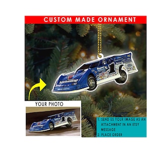 Dirt Track Racing Late Model Car Personalized Ornament, Unique Gifts For Racers, Gift For Car Guys, Sprint Car, Dirt Kart, Street Stock Car