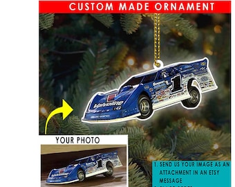 Dirt Track Racing Late Model Car Personalized Ornament, Unique Gifts For Racers, Gift For Car Guys, Sprint Car, Dirt Kart, Street Stock Car