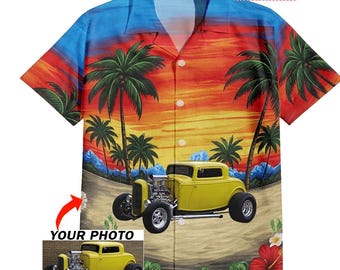 Vintage Hot Rod Street Rod Rat Rod Personalized Hawaiian Shirt, Unique Gifts For Hot Rod Owners, Custom Hot Rod Aloha Shirts (HAW27)