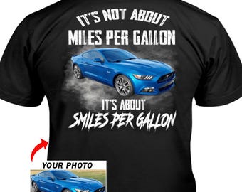 Cool Muscle Car Personalized Photo T-shirt, Unique Gift For Muscle Car Guys, Custom Gifts For Muscle Car Owners (On the Back) (BK517)