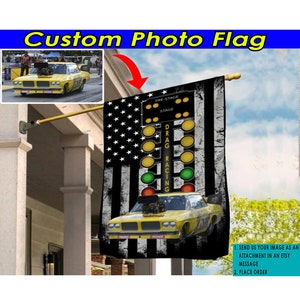 Drag Racing Personalized Photo American Flag, Gift for Drag Racing ...