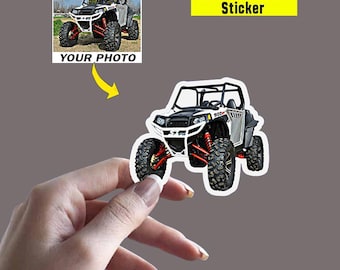 サイドバイサイド（SxS）UTVレーシング用パーソナライズ写真ステッカー、カスタムUTVオフロードレーサーステッカー
