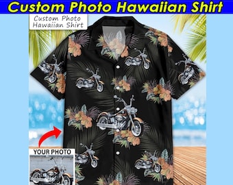 Lowrider Motorcycle Personalized Hawaiian Shirt, Cool Gift For Motorbike Lovers, MX Riders, Dirt Bikers, Sport Bikers Grandpa Husband (HAW6)