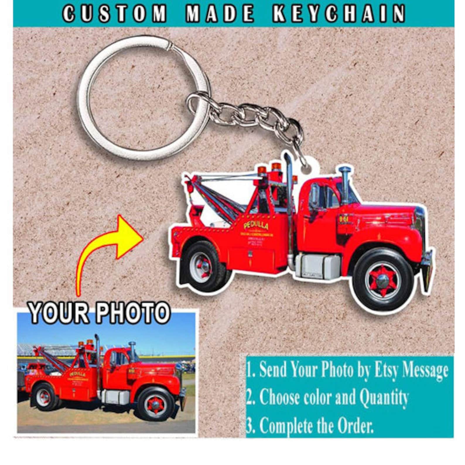 Personalized Tow Trucks keychain Gifts For Town Truckers Etsy