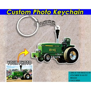 Tractor Pull Keychain, Truck Pulling Personalized Keychains, Truck Pull, Drag Racing, Cool Gifts For Drag Racers, Pickup Truck Keychain