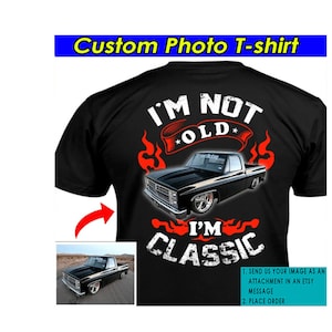 Classic Pickup Truck Personalized T-shirt, Gift For Car Guys, Square Body Gift, Vintage Classic Truck, Funny Hot Rod (On the back) (HOT21)