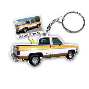 Classic Pickup Truck Personalized Keychain, Square Body Keyrings, Monster Truck, Lifted Truck, Chevy Truck, Heavy Duty Trucks, Light Truck