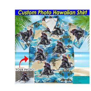 Schneemobil Motorrad personalisierte Hawaiihemd, einzigartiges Geschenk für Schneemobiler, Schneemobil bestes Geschenk, Snowride Sports (HAW2)