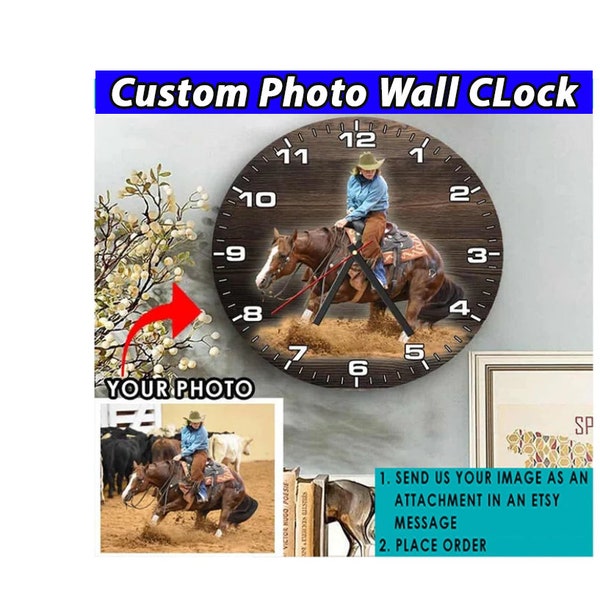 Wooden Wall Clock Horse Etsy