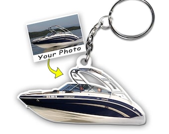 Boating Gift Boat Personalized Keychains, Pontoon Boats, Gift For Boaters, Gift for Boat Lovers, Boat Captain Gifts, Custom Boat Keyrings