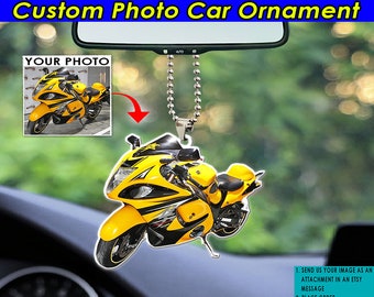 Cool Gift For Biker Sport Bike Motorcycle Personalized Car Ornament, Motorbike Lovers Gifts, Custom Bike, Bobber Bike, Chopper Biker