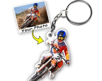 Motocross Personalized Keychains, Dirt Bike Lovers, Unique Gifts For Mx Riders, Cool Gifts For Dirt Bikers, Custom Motocross Keychain