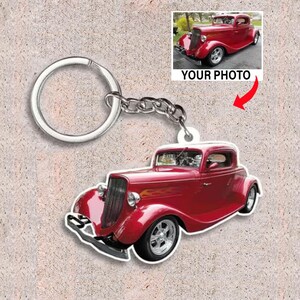 Street Rod Rat Rod Hot Rod Old Car Personalized Photo Keychains, Custom Unique Gifts For Car Lovers, Vintage Car, Classic Car Keyrings