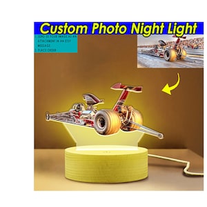 Top Fuel Drag Racing Personalized Printed Night Light, Dragster Car, Hot Rod Racing, Custom Cars, Prostock Car, Drag Racer Gifts (Mc-nig2)