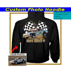 Funny Dirt Track Racing Personalized Hooded Sweatshirt, Unique Gift For Dirt Track Racer, Custom Dirt Track Racing Gift (On the Back) (Dir4)
