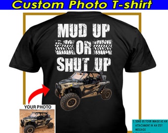 ATV UTV Off road Personalized Photo T-shirt, Dirt Quad Lovers, Off Road Racing, Quad Bike, Mud Bogging, Mudding Gifts (on the back) (RZR5)