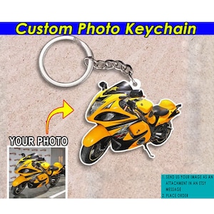 Sport Bike Motorcycle Personalized Keychains, Unique Gifts For Bikers, Custom Motorcycle Keychain, Superbike Racing, Dirt Biker Gifts