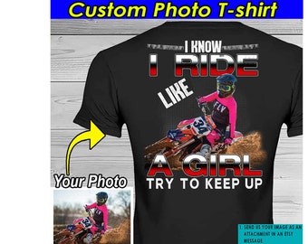 Motocross Gift For Her Motorcycle Personalized T-shirt, MX Rider Girl, Biker Women Gift, Dirt Bike Mom, Sport Biker Mom (On the back) (CA63)
