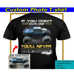 RC Car Personalized Photo T-shirts, Off-road RC Car Lovers, Radio-Controller (On the back) (BOA01)