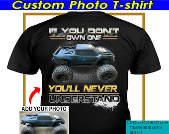 RC Car Personalized Photo T-shirts, Custom Gift For Off-road RC Car Lovers, Radio-Controller (On the back) (BOA01)