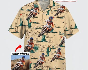 Gift For MX Rider Motocross Personalized Hawaiian Shirt, Unique Gifts For Dirt Bikers, Dirt Bike Lovers, Cool Motocross Aloha Shirts (HAW1B)