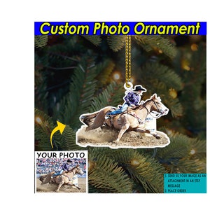 Barrel Racing Horse Personalized Ornament, Horse Racing Gift, Unique Gift For Horse Lover, Equestrian Gift, Reining Horse, Acrylic Ornaments