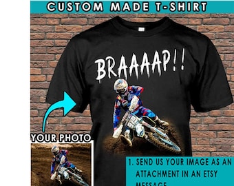 Motocross Personalized T-shirt, Dirt Bike Lovers, Cool Gift For MX Riders, Unique Gift For Dirt Bikers, Dirt Biker Dad Tshirt, Braaaap (BRA)