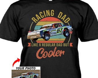 Funny Street Stock Dirt Track Racing Dad Personalized T-shirt, Custom Gift For Dirt Track Racer, Cool Dirt Track Racing Dad Gift (CoolerDad)