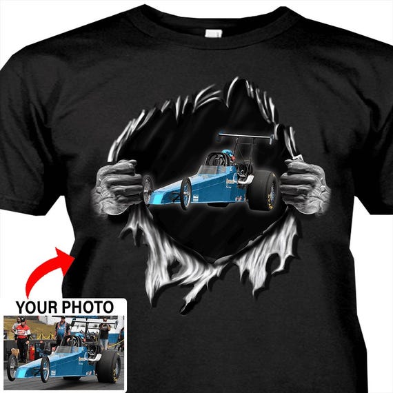 Cool Drag Racing Personalized Photo T-shirts, Unique Custom Gift