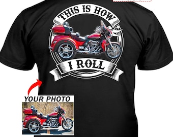 Rolig trikerförare, personlig t-shirt, unika presenter till triker, trikeälskare, gamla män, biker (på baksidan) (BK354)