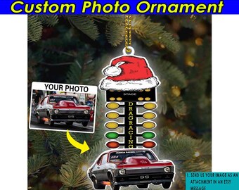 Drag Racing Tree Personalized Ornament, Drag Racing Christmas Tree Decor, Drag Racing Xmas, Stock Car Racing, Acrylic Ornaments (draghat)
