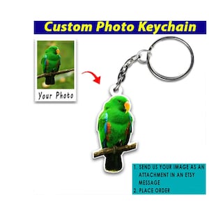 Parrot Personalized Keychains, Gifts For Bird Owners, Parrot Gifts For Her/Him, Cute Parrots, Gifts For Parrot Owners, Custom Pet Keychain
