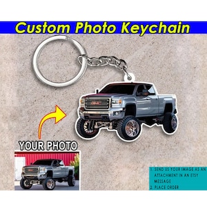 Llaveros personalizados de camioneta, regalos únicos para camioneros, camioneta clásica vintage de carrocería cuadrada, camioneta moderna, camionetas elevadas