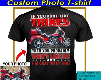 Trike Motorcycle Personalized T-shirt, Funny Trike Rider, Trike Lover, Freewheeler Owners, Cool Triker Grandpa Gifts (On the Back) (BK450)
