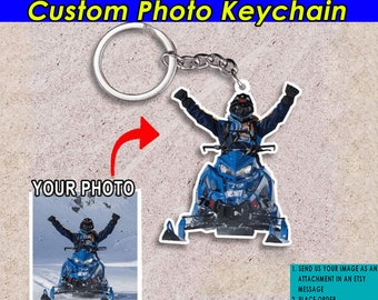 Snowmobile Snowmobiling Snowbike Personalized Keychains, Snowmobile Lovers, Mountain Riding, Snowmobile Riders, Snowmobile Racing, Snowcross