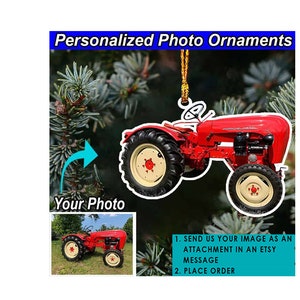 Tractor Personalized Photo Ornament, Unique Gifts For Farmers, Farming Gifts, Farmer Dad, Acrylic Ornaments