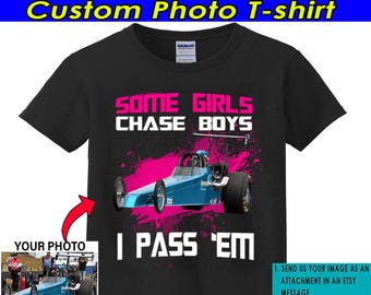 Dragster Drag Racing Mom Personalized Women T-shirt, Cool Drag Racers Girls, Funny Muscle Car Hot Rod Dragbike Racing Gift For Her (CA01)